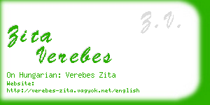 zita verebes business card